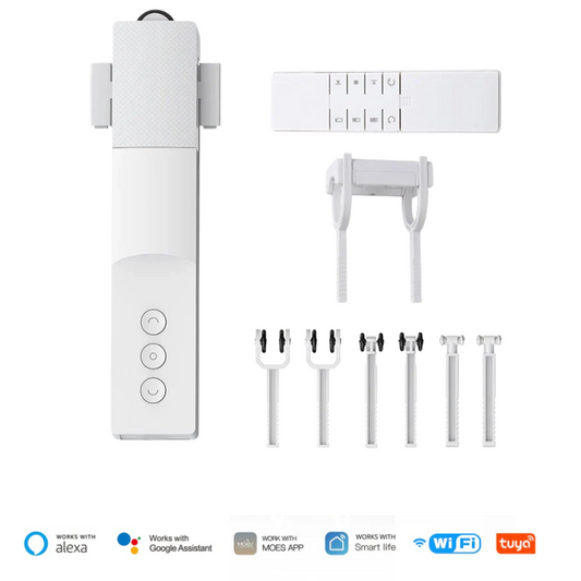 Driver inteligente para cortina romana Wi-Fi
Automação sem hub – conecta direto ao Wi-Fi
Controle por voz com Alexa e Google Home
App Tuya Smart e Smart Life (Android/iOS)
Controle remoto RF incluso
Timer e rotinas automáticas programáveis
Instalação compatível com Roman Rod, I Track e U Track
Bateria recarregável com autonomia até 2 meses
Automação prática sem reformas
Ideal para casas, apartamentos e escritórios modernos