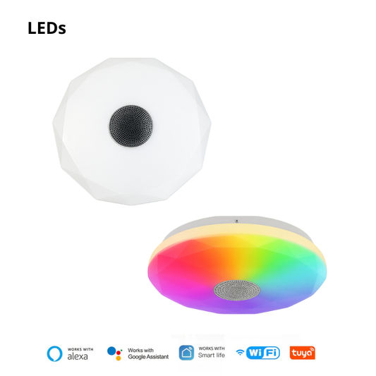 Plafon RGB Smart 36W com Alto-falante | MARPOU XD-1001 Tuya (Bluetooth/Wi-Fi), Dimerizável, Cenas & Música