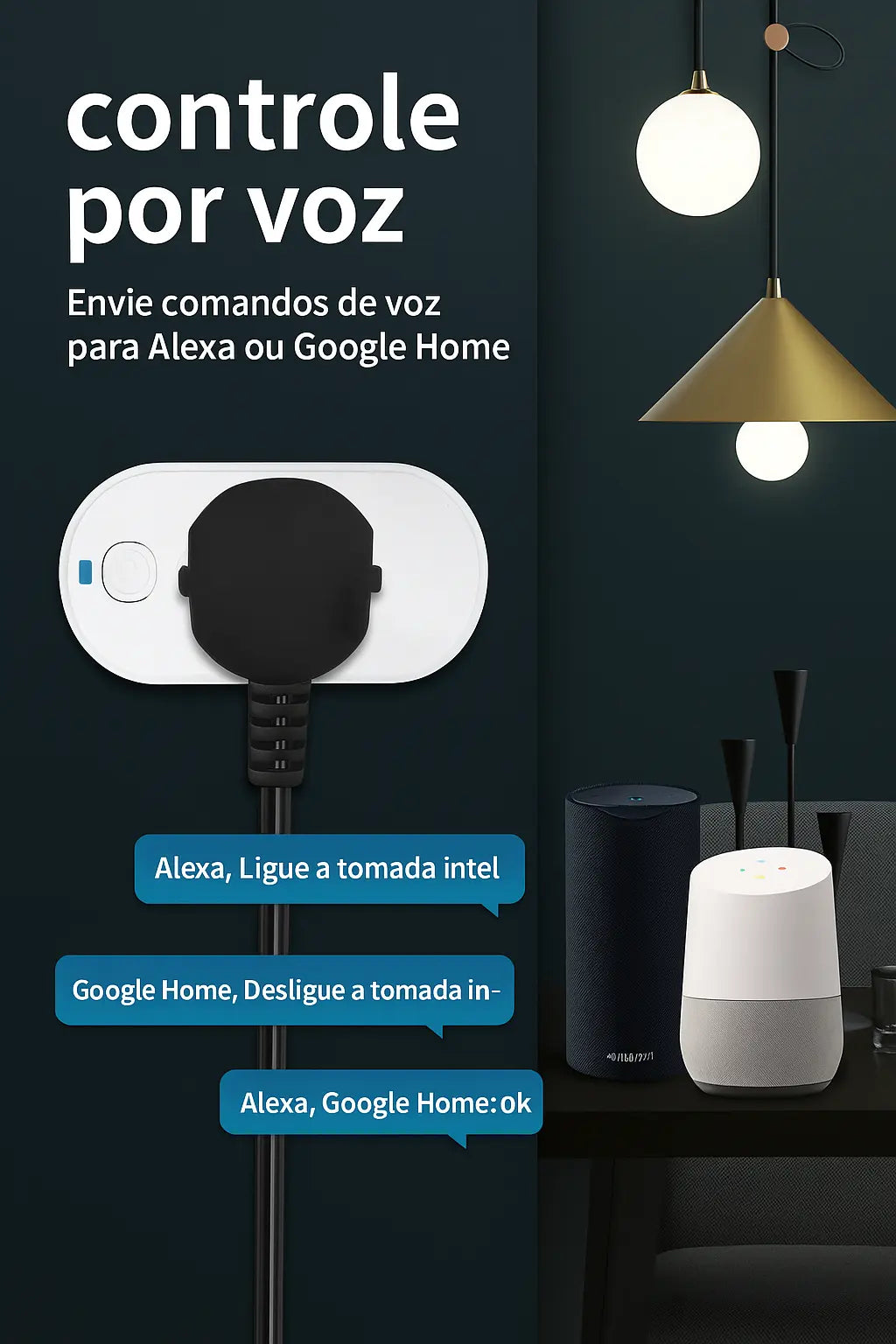 Adaptador Smart TNCE Tuya 16A/20A – Tomada Inteligente com App, Voz, Zigbee ou Wi-Fi