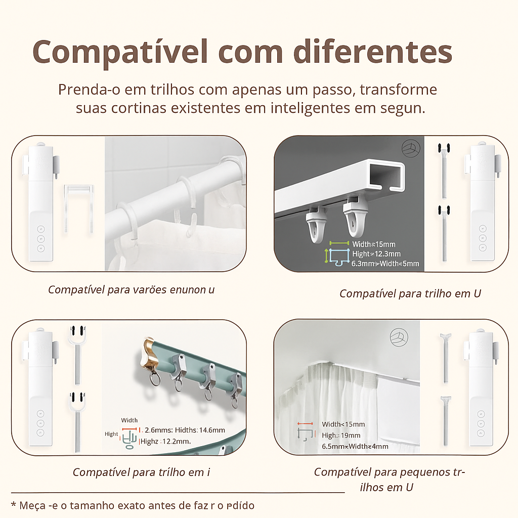 Cortina Inteligente Zemismart Wi-Fi | Automação por Voz e App
