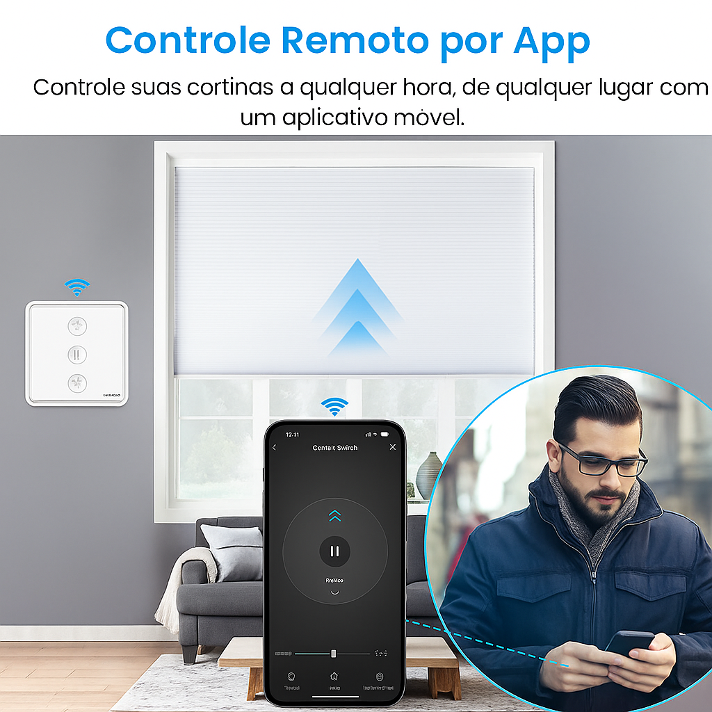 Interruptor de Cortina LoraTap – Controle Inteligente por Botão