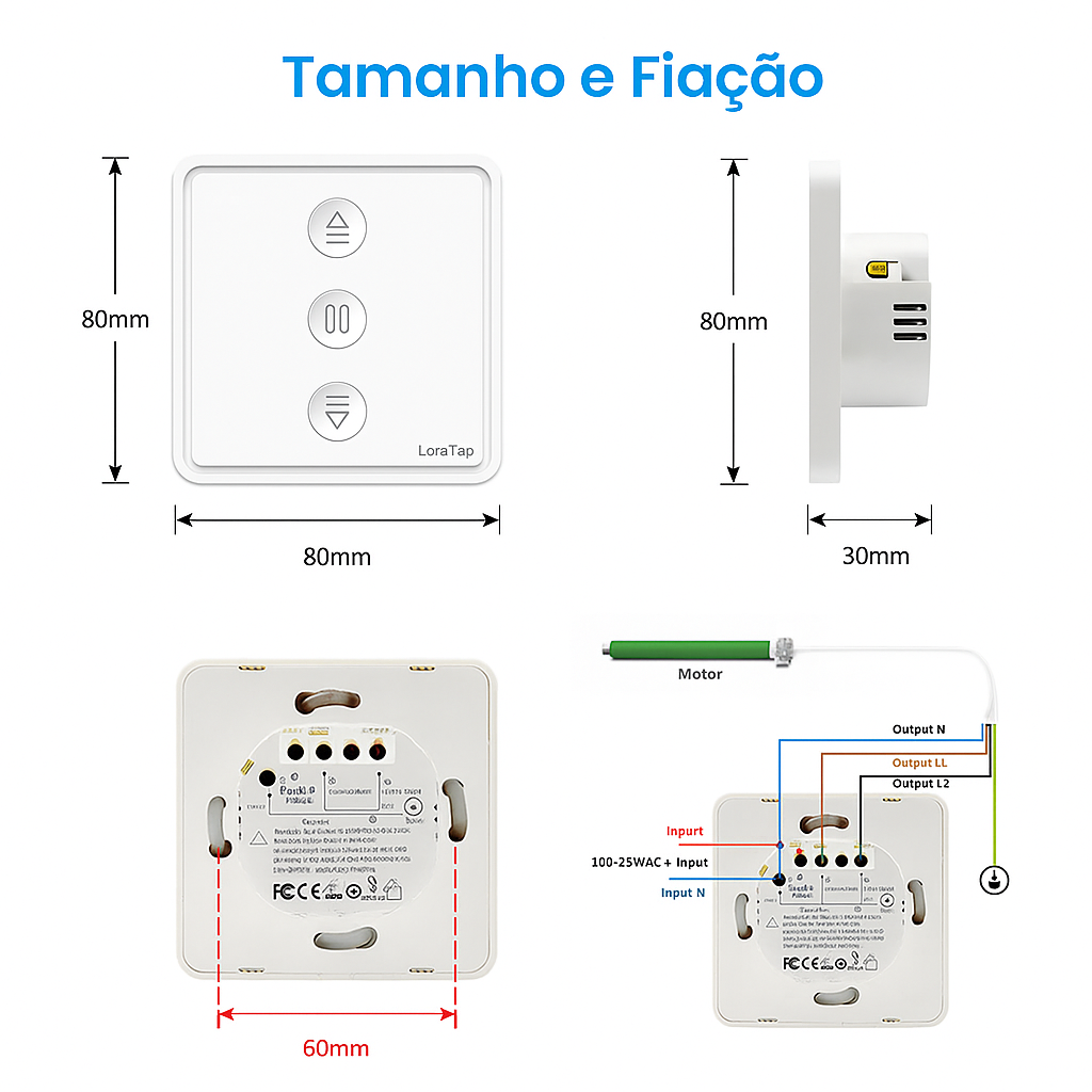 Interruptor de Cortina LoraTap – Controle Inteligente por Botão