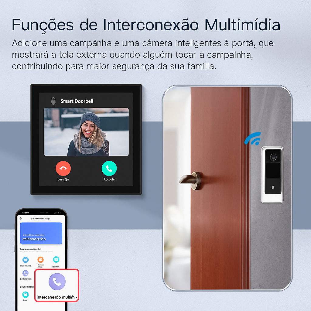 Painel de Controle Central Smart 4 com Tela Touch – Wi-Fi, Comando por Voz e Gateway ZigBee Integrado