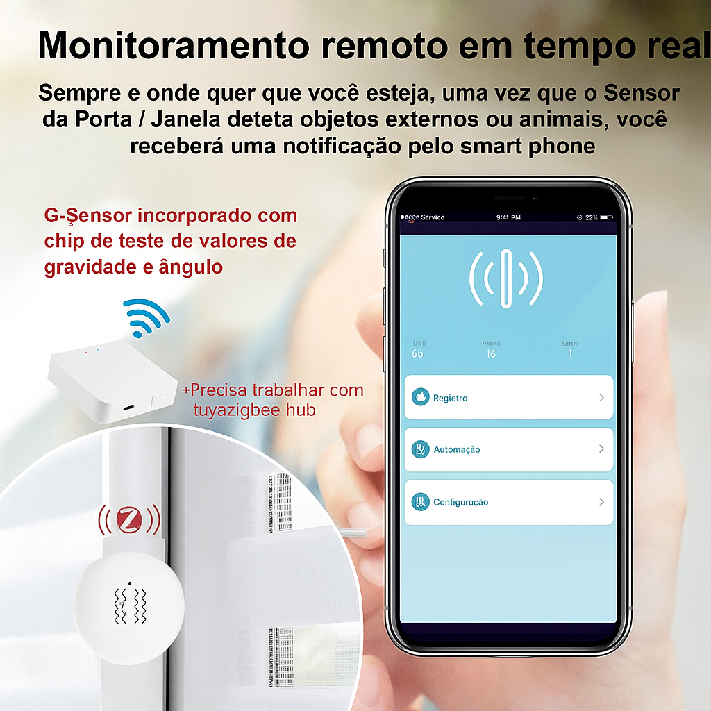 Sensor de Vibração ZigBee – Alarme Inteligente para Portas e Janelas