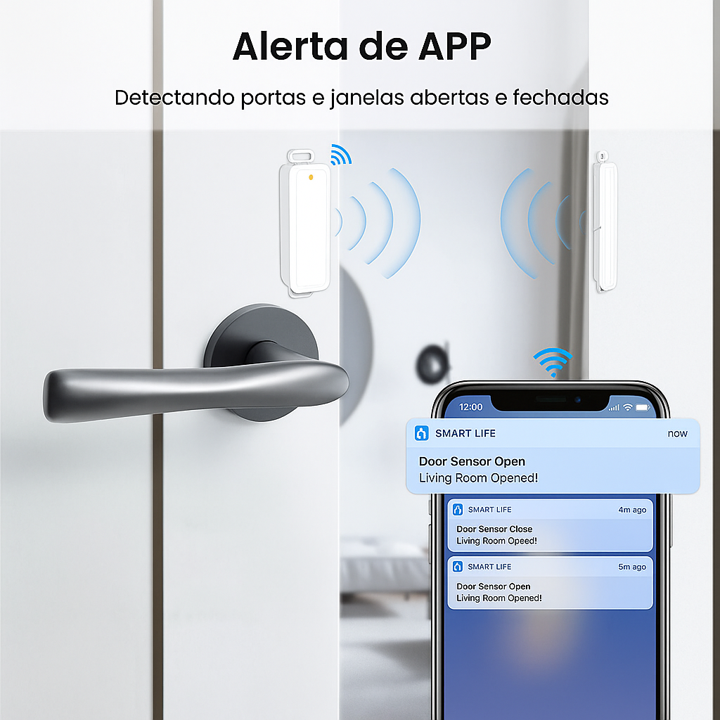 Sensor Inteligente para Portas e Janelas – LoraTap Tuya Wi-Fi ou ZigBee