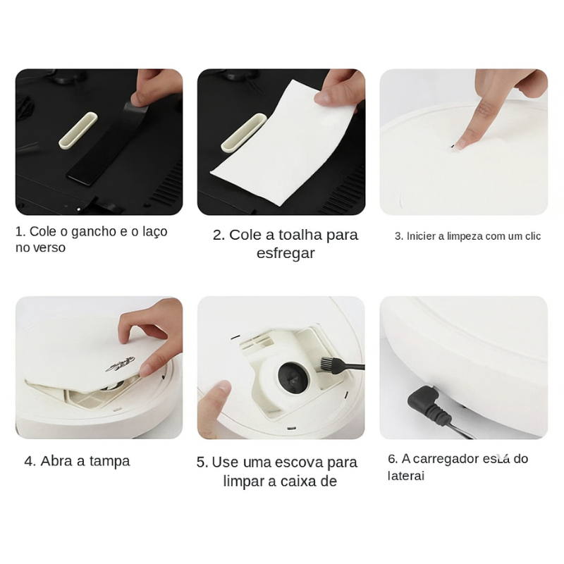 Robô Aspirador Inteligente 5 em 1 – Limpeza Silenciosa e Eficiente