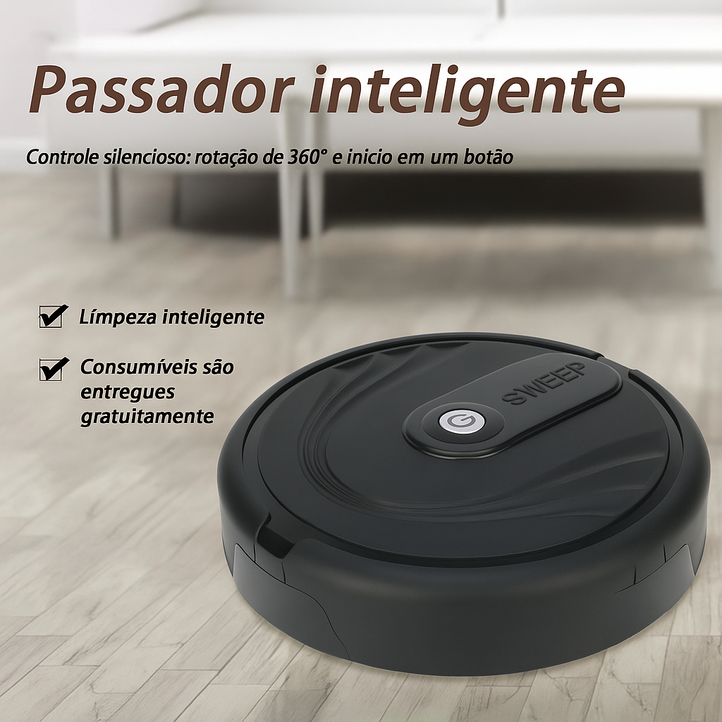 Robô Aspirador 5 em 1 – Compacto e Eficiente
