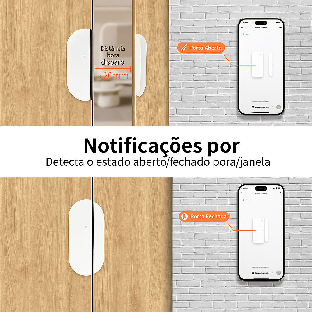 Sensor de Abertura Meian ZigBee – Portas e Janelas