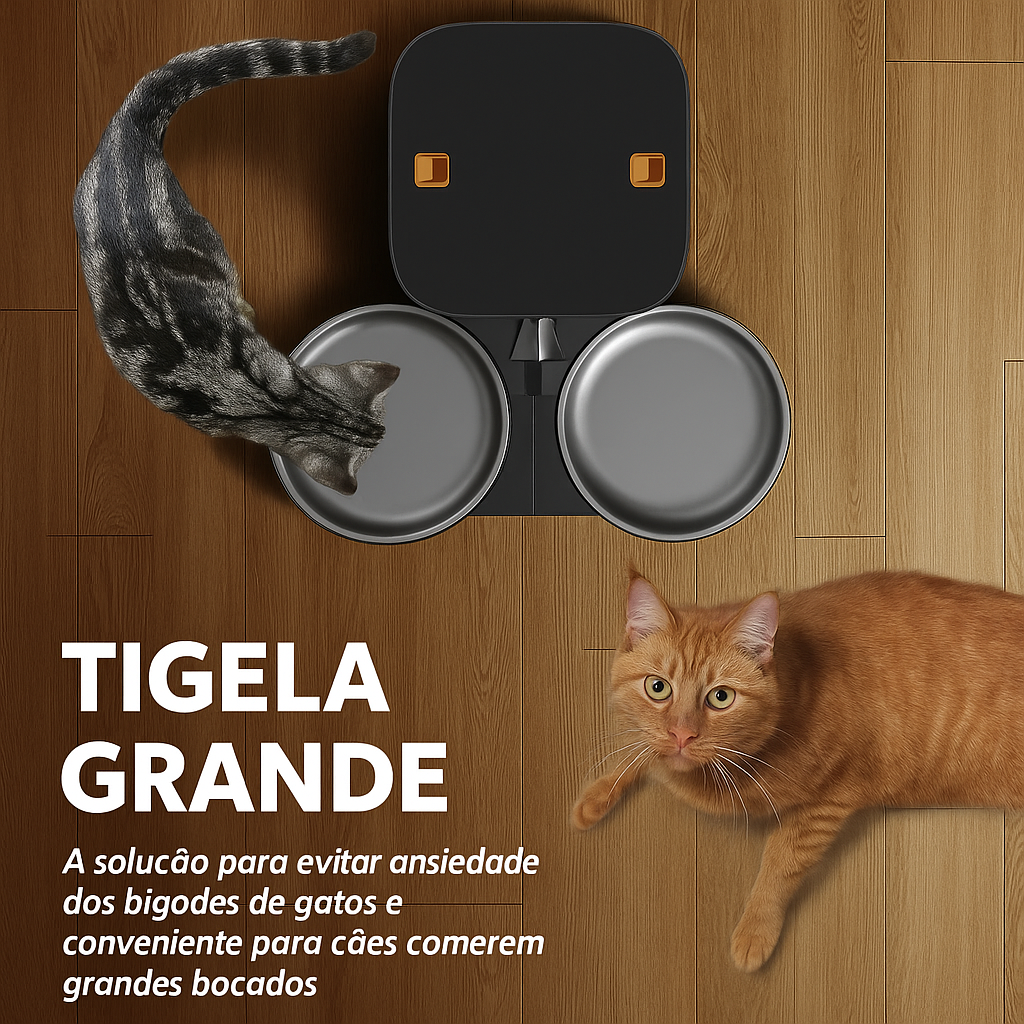 Alimentador Automático de Ração 8L para Gatos e Cães – Programável, Silencioso e Fácil de Usar