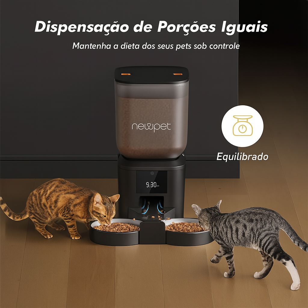 Alimentador Automático de Ração 8L para Gatos e Cães – Programável, Silencioso e Fácil de Usar