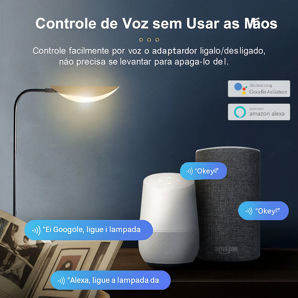 Adaptador USB Smart 5V Wi-Fi – Controle Tuya por Voz com Alexa e Google