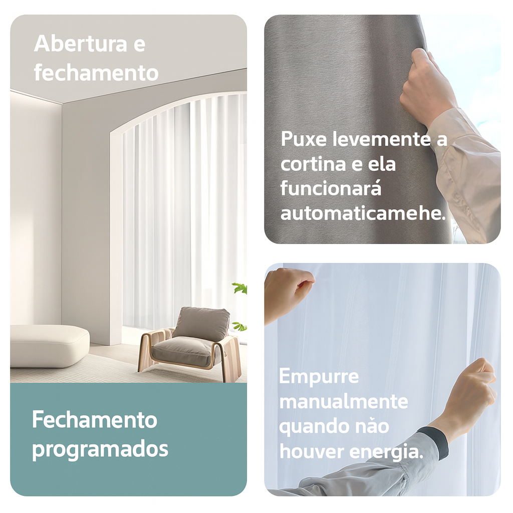 Cortina Inteligente Zemismart Zigbee | Controle por App e Voz | Frete Grátis