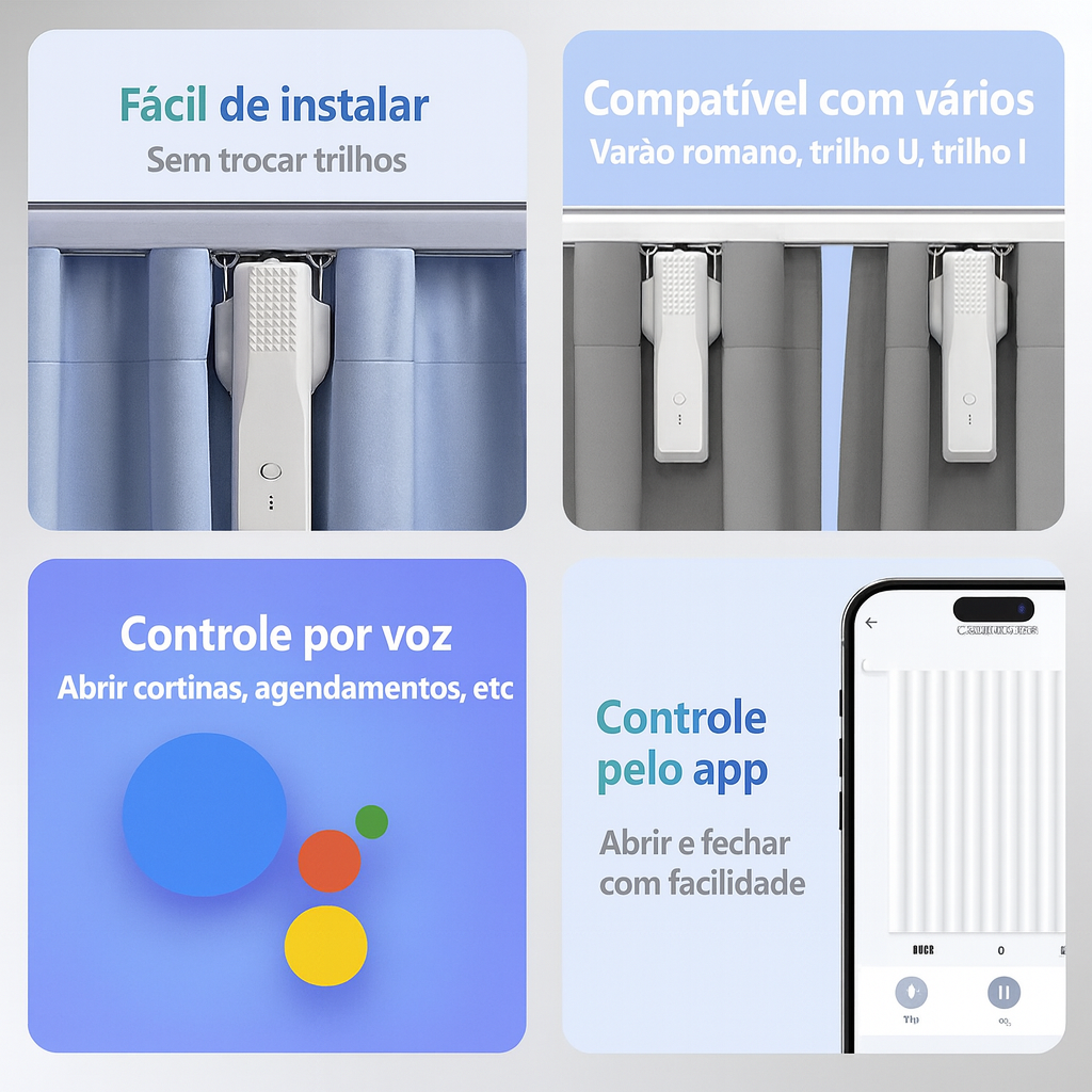 Cortina Inteligente Zemismart Zigbee | Controle por App e Voz | Frete Grátis