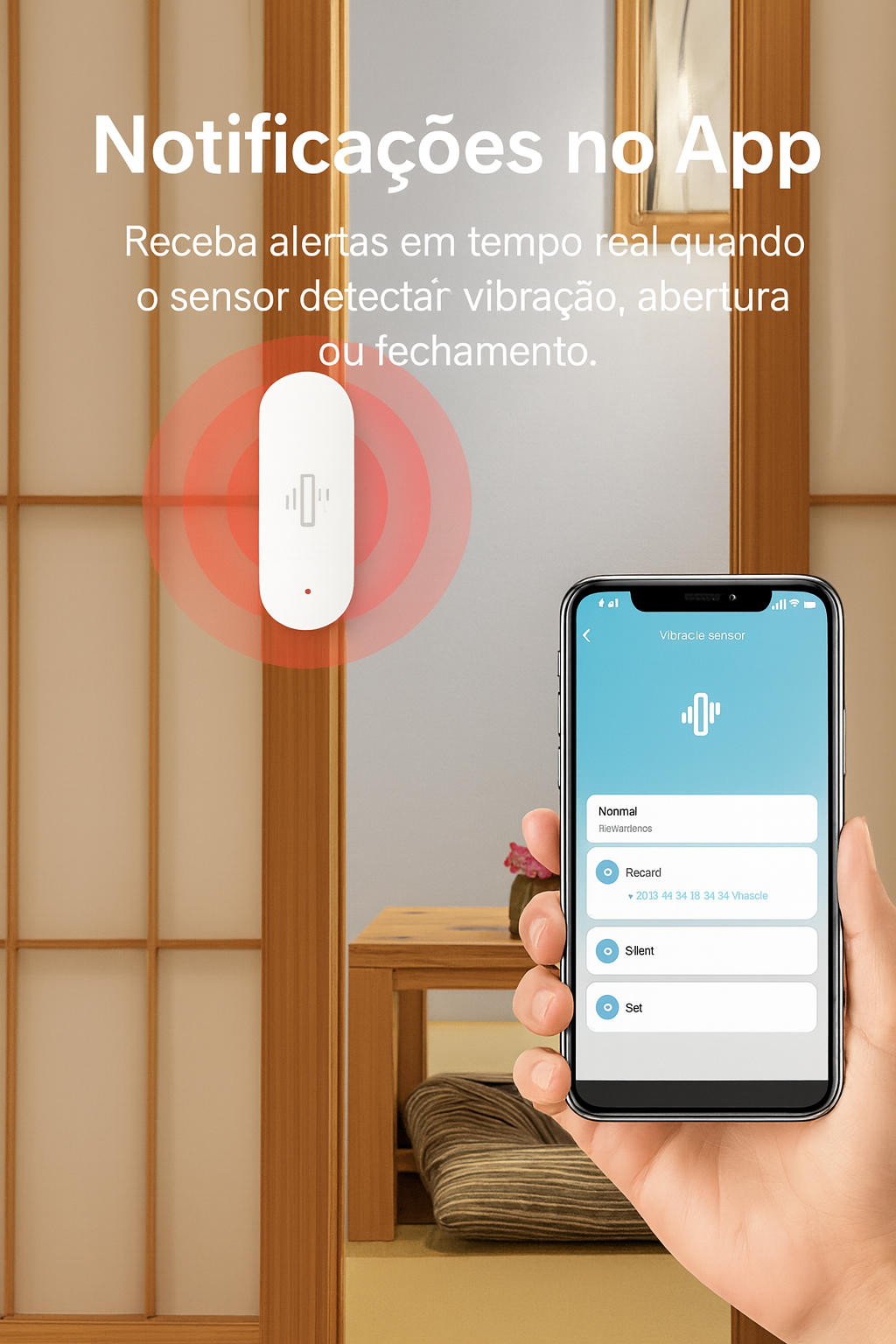 Sensor de Vibração CPVAN Tuya Wi-Fi | Alarme de Choque p/ Portas e Janelas — CE & RoHS