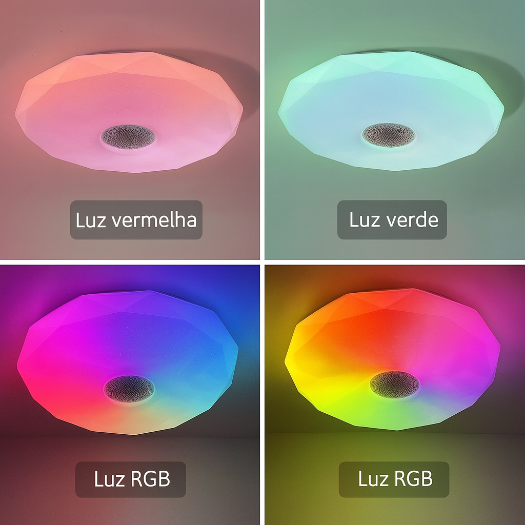 Plafon RGB Smart 36W com Alto-falante | MARPOU XD-1001 Tuya (Bluetooth/Wi-Fi), Dimerizável, Cenas & Música