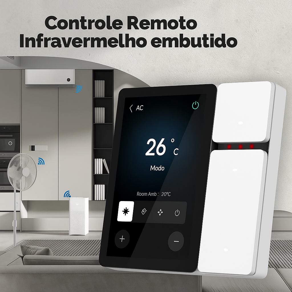 Painel Inteligente MOES Tuya 3.5” | Controle Total com Relés, IR, Wi-Fi e Bluetooth | Frete Grátis