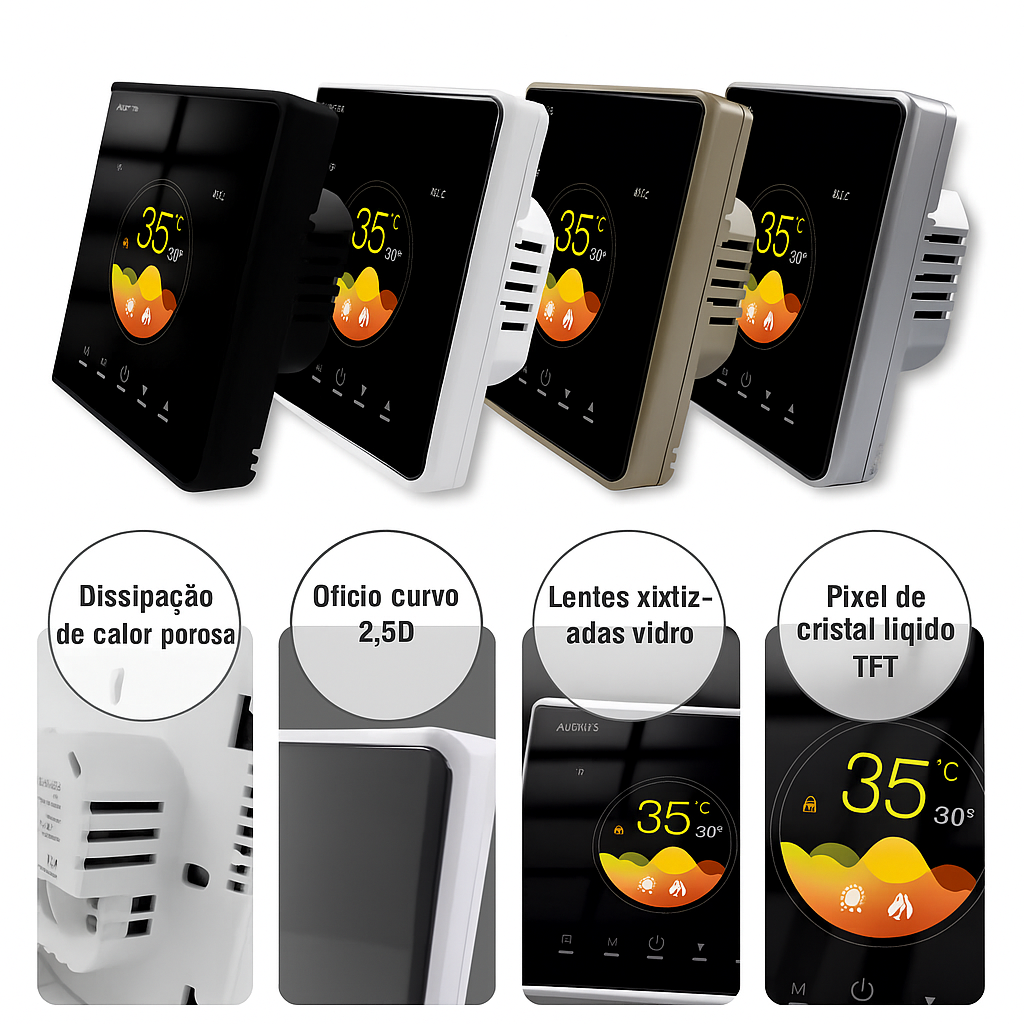 Termostato Inteligente Wi-Fi Tuya 16A | Controle por App e Voz com Alexa e Google