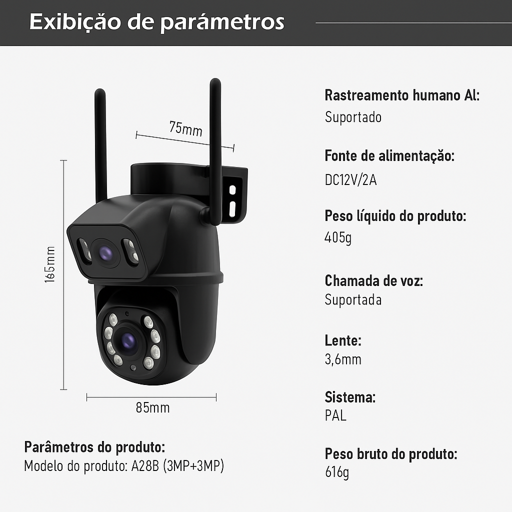 Câmera Smart Wi-Fi COIBEU 4K/6MP – Segurança 360°, App Mobile e Conectividade Bluetooth