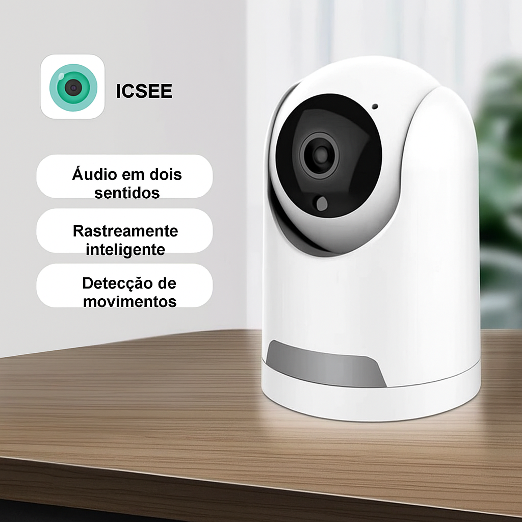 Mini Câmera Wi-Fi ICSEE 3MP/5MP – Segurança Inteligente com Visão Noturna e Áudio Bidirecional