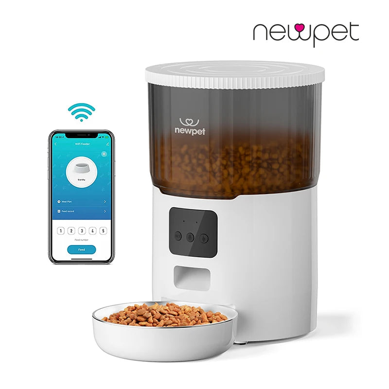 Alimentador Automático Smart 4L para Pets – Wi-Fi com Agendamento e Dispenser de Ração Seca
