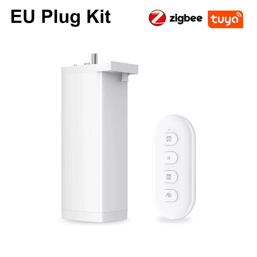 Motor de Cortina Elétrica Tuya 150mm – ZigBee/Wi-Fi Silencioso