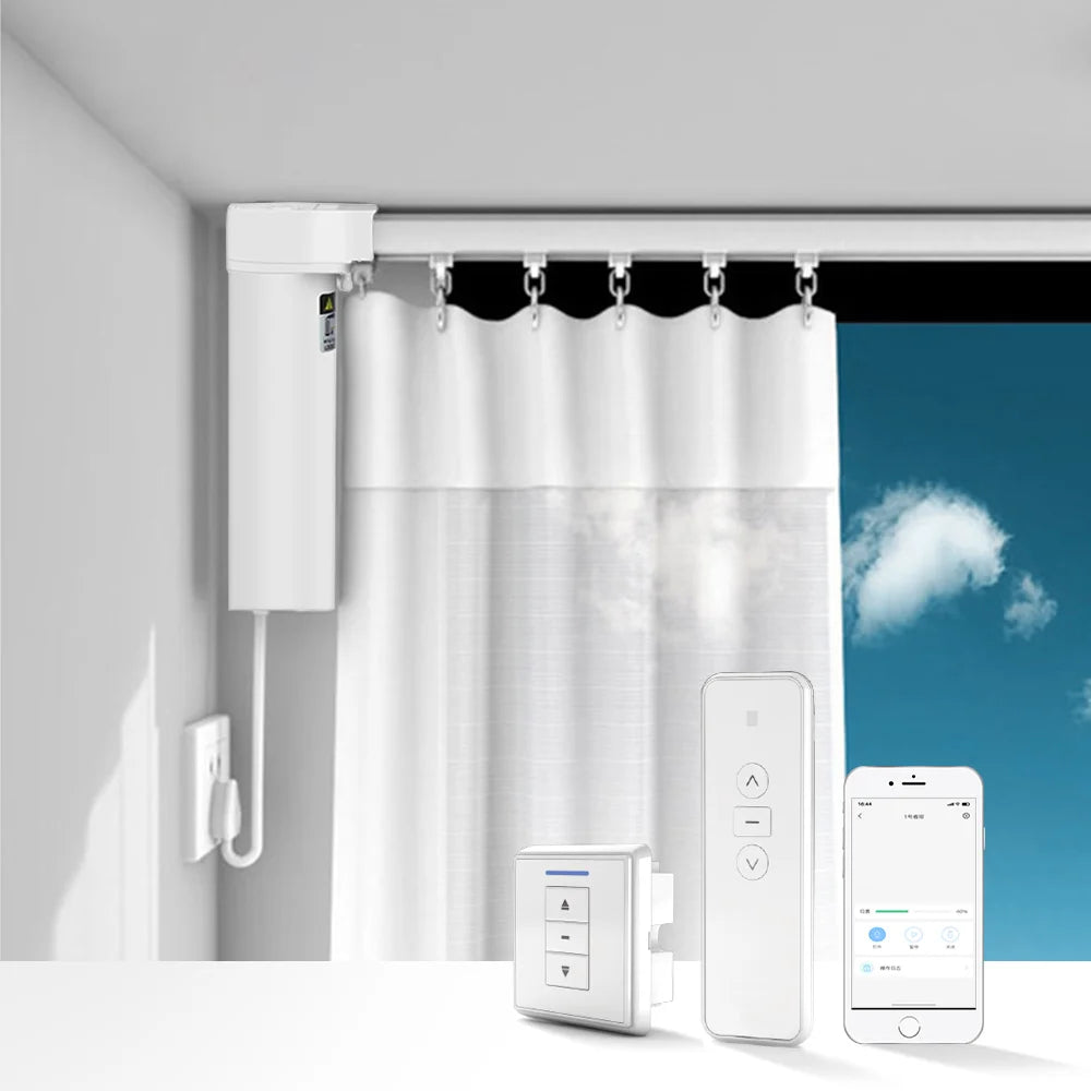 Motor de Cortina Vertical Automatizada | Sistema Inteligente com App Tuya e Controle Remoto