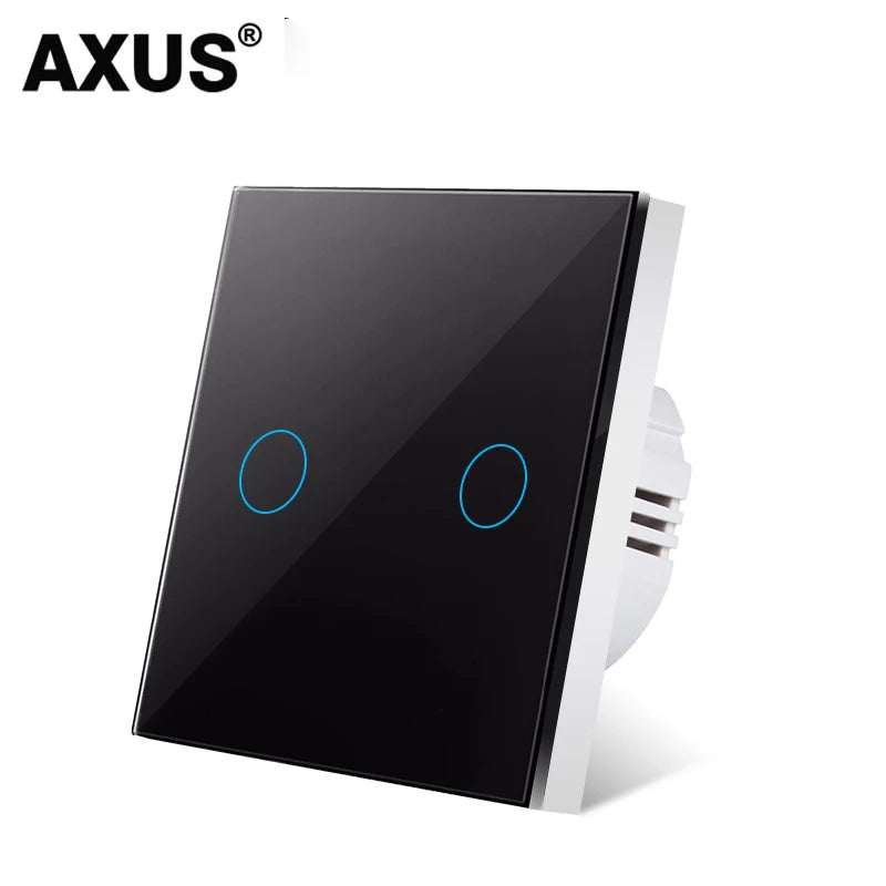 Interruptor de Parede AXUS Touch com LED – Vidro Temperado Crystal, 1 a 3 botões