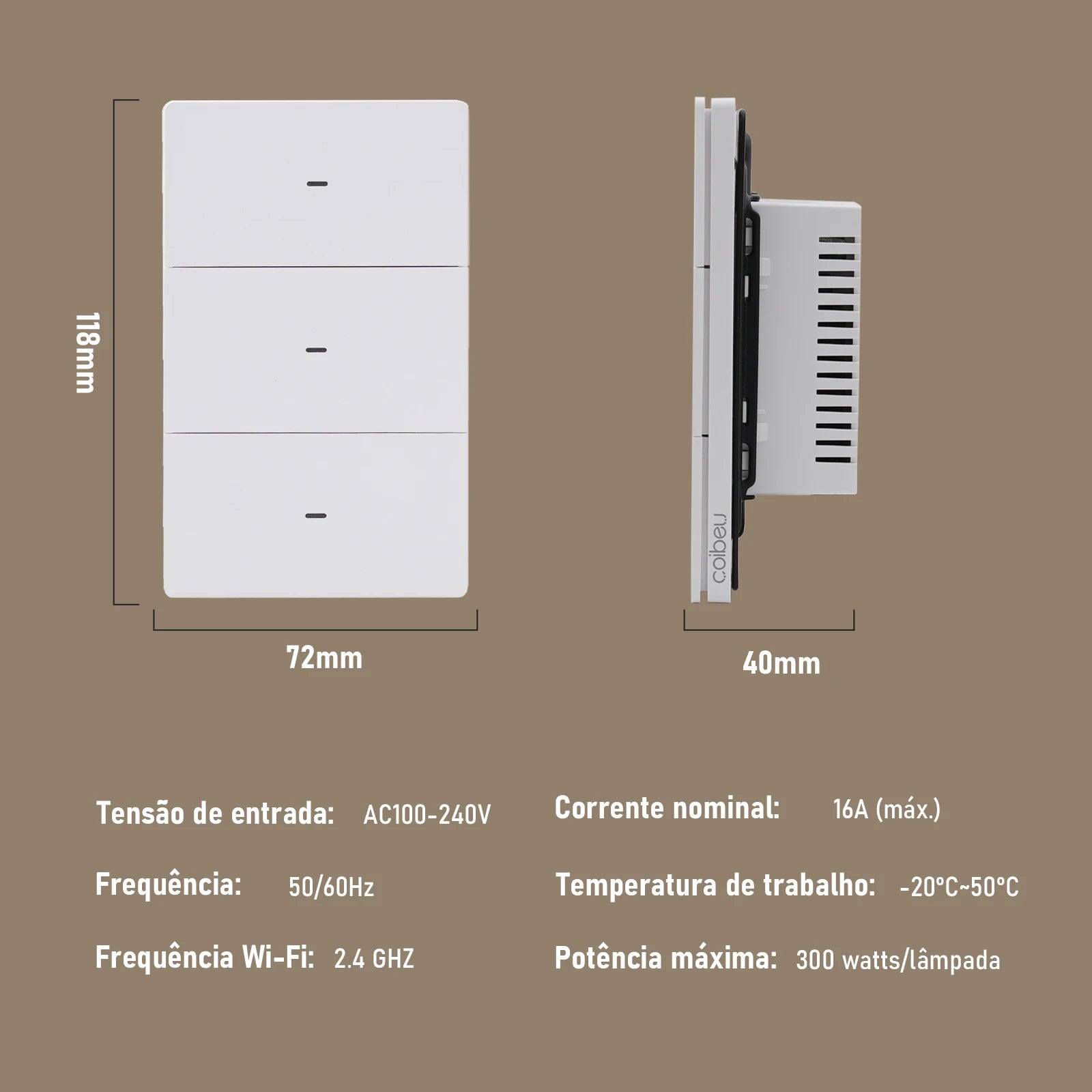 Interruptor Smart Wi-Fi Tuya N+L com Neutro – Controle Remoto e Automação