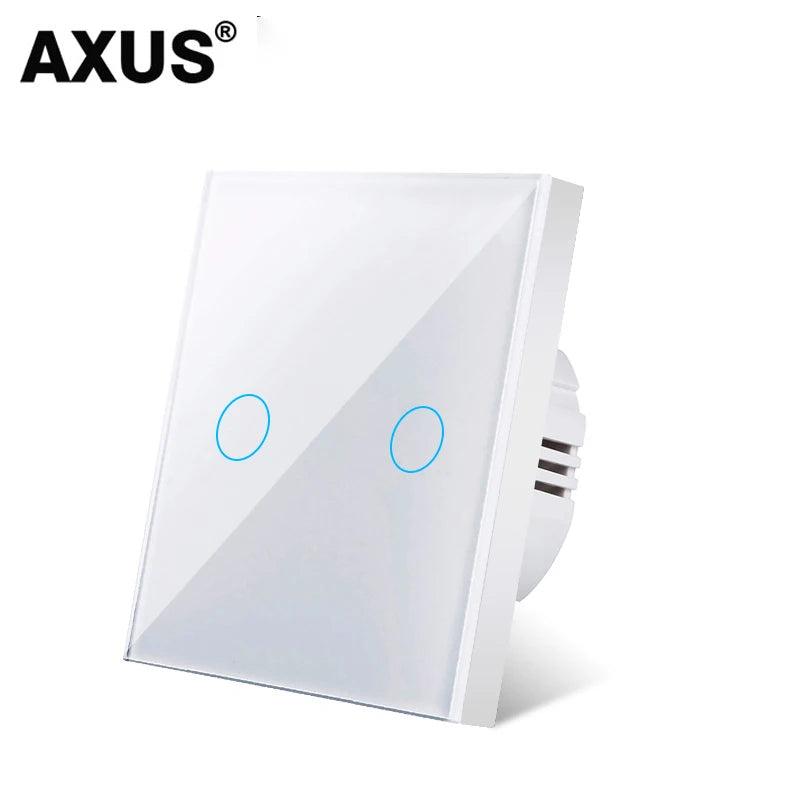 Interruptor de Parede AXUS Touch com LED – Vidro Temperado Crystal, 1 a 3 botões