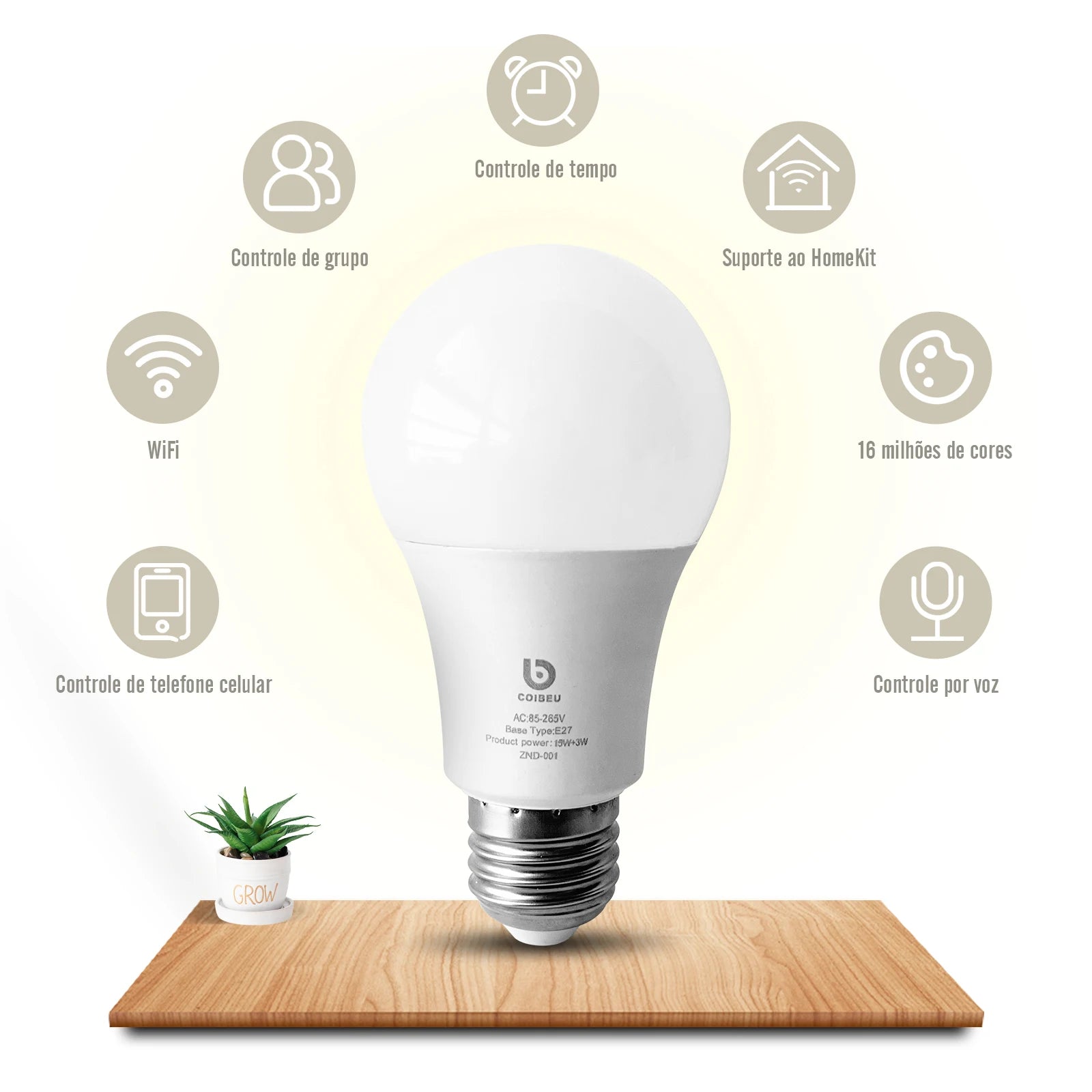 Lâmpada LED inteligente Caibeu Wi-Fi
Automação de iluminação sem hub extra
Crie cenários personalizados (trabalho, relax, festa)
Ajuste brilho, cor e intensidade da luz pelo app
Base E27 padrão, instalação simples
Fluxo luminoso 1400 lúmens (modelo A70)
Vida útil de até 30.000 horas
Conexão estável Wi-Fi 2.4GHz
Tecnologia smart RGB+C+W de 5 canais
Solução prática para casa inteligente