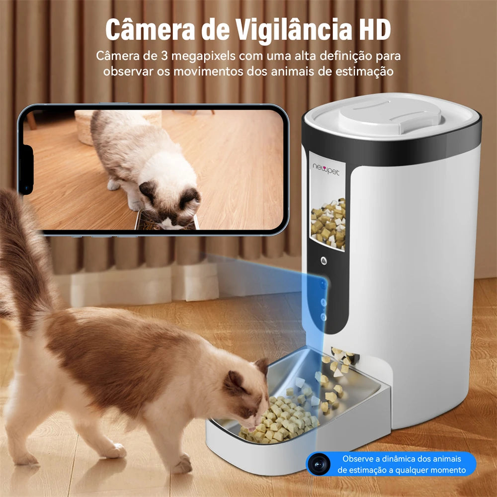 Alimentador Automático – Para Gatos e Cães, com App e Agendamento de Refeições
