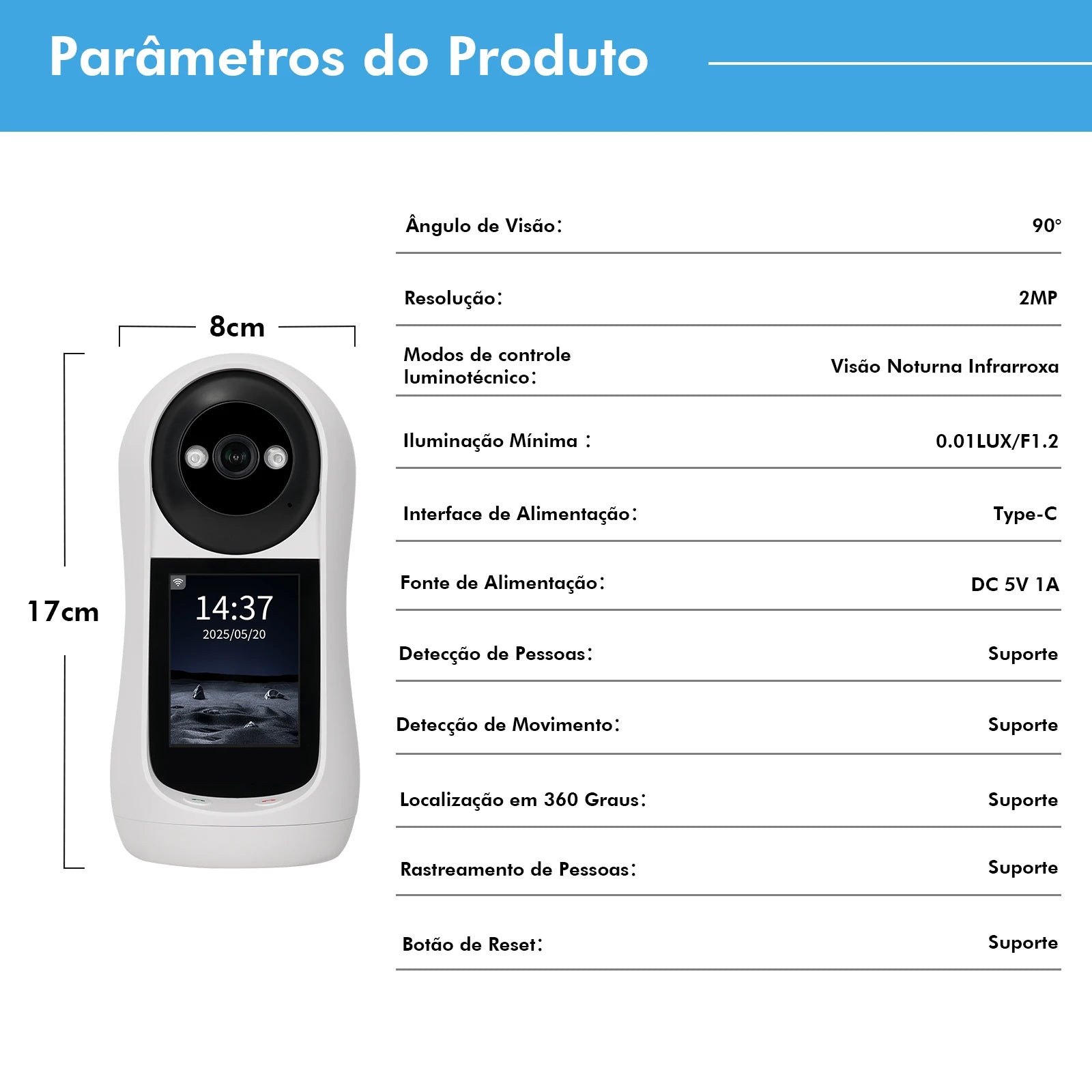 Câmera Wi-Fi Icsee para Bebês e Segurança | Monitor IP 360° com Áudio e Visão Noturna — Envio do Brasil