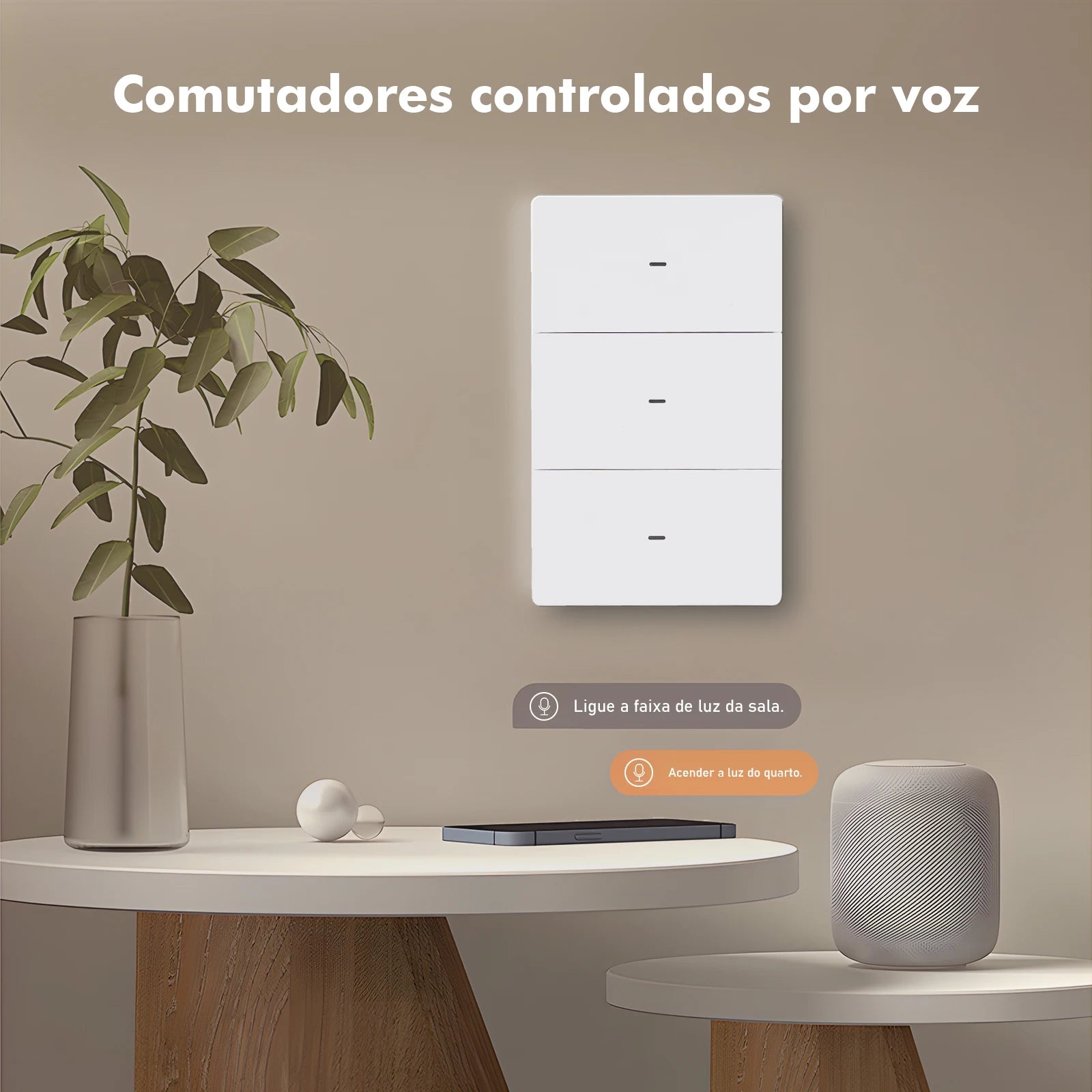 Interruptor Smart Wi-Fi Tuya N+L com Neutro – Controle Remoto e Automação