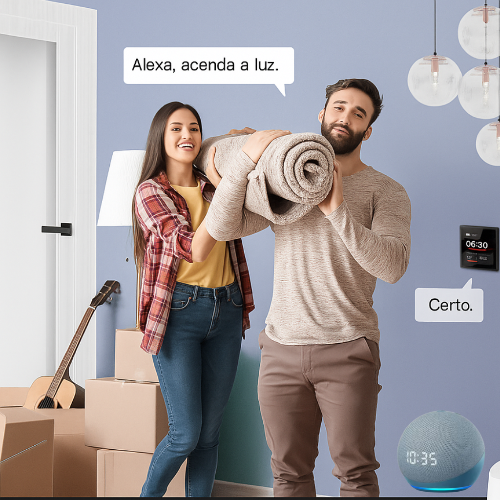 Painel de Controle Central Smart 4 com Tela Touch – Wi-Fi, Comando por Voz e Gateway ZigBee Integrado
