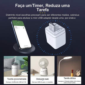Adaptador USB Smart 5V Wi-Fi – Controle Tuya por Voz com Alexa e Google
