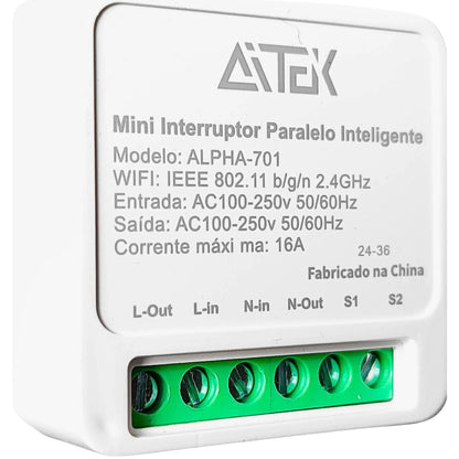 Mini Interruptor Wi-Fi Aitek Alpha-701 | Automação Fácil e Rápida | Compre Online
