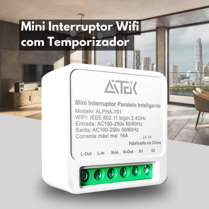 Mini Interruptor Wi-Fi Aitek Alpha-701 | Automação Fácil e Rápida | Compre Online