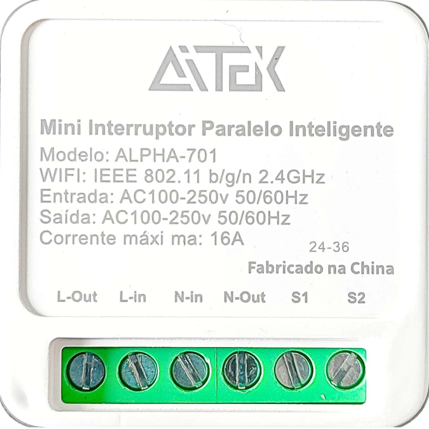 Mini Interruptor Wi-Fi Aitek Alpha-701 | Automação Fácil e Rápida | Compre Online