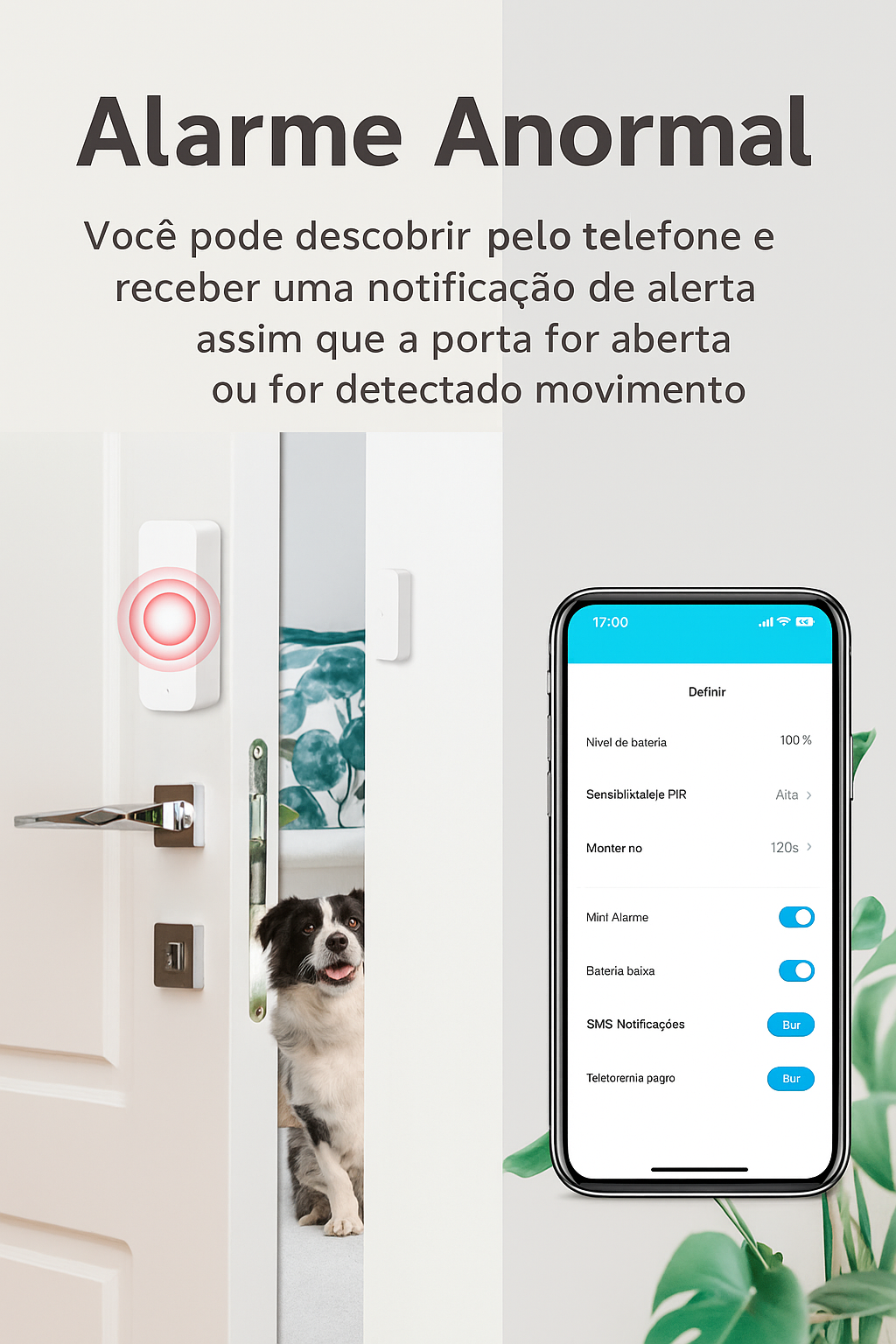 Sensor de Porta e Janela Tuya Wi-Fi/ZigBee – Alarme Inteligente de Abertura e Fechamento