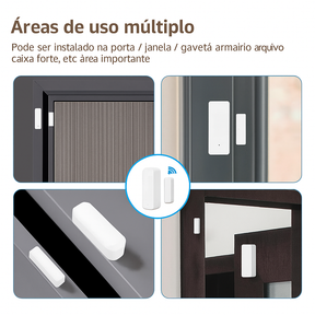 Sensor de Porta e Janela Tuya Wi-Fi/ZigBee – Alarme Inteligente de Abertura e Fechamento