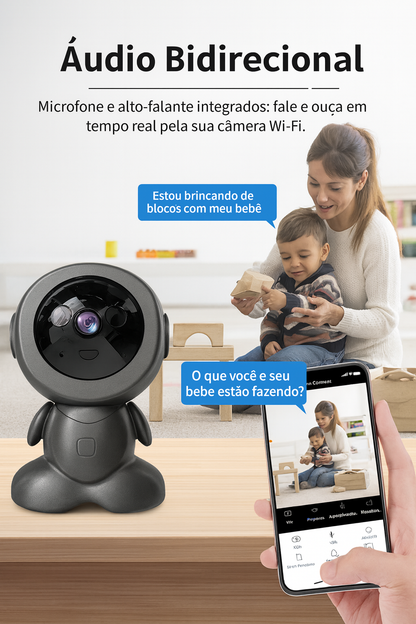 Câmera Inteligente Wi-Fi Cugo 8MP | Visão Noturna e Áudio Bidirecional