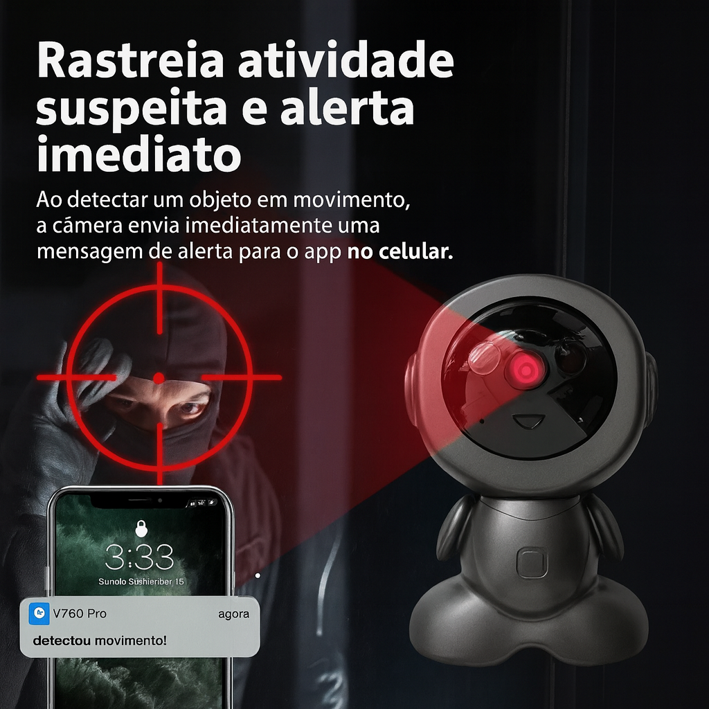 Câmera Inteligente Wi-Fi Cugo 8MP | Visão Noturna e Áudio Bidirecional