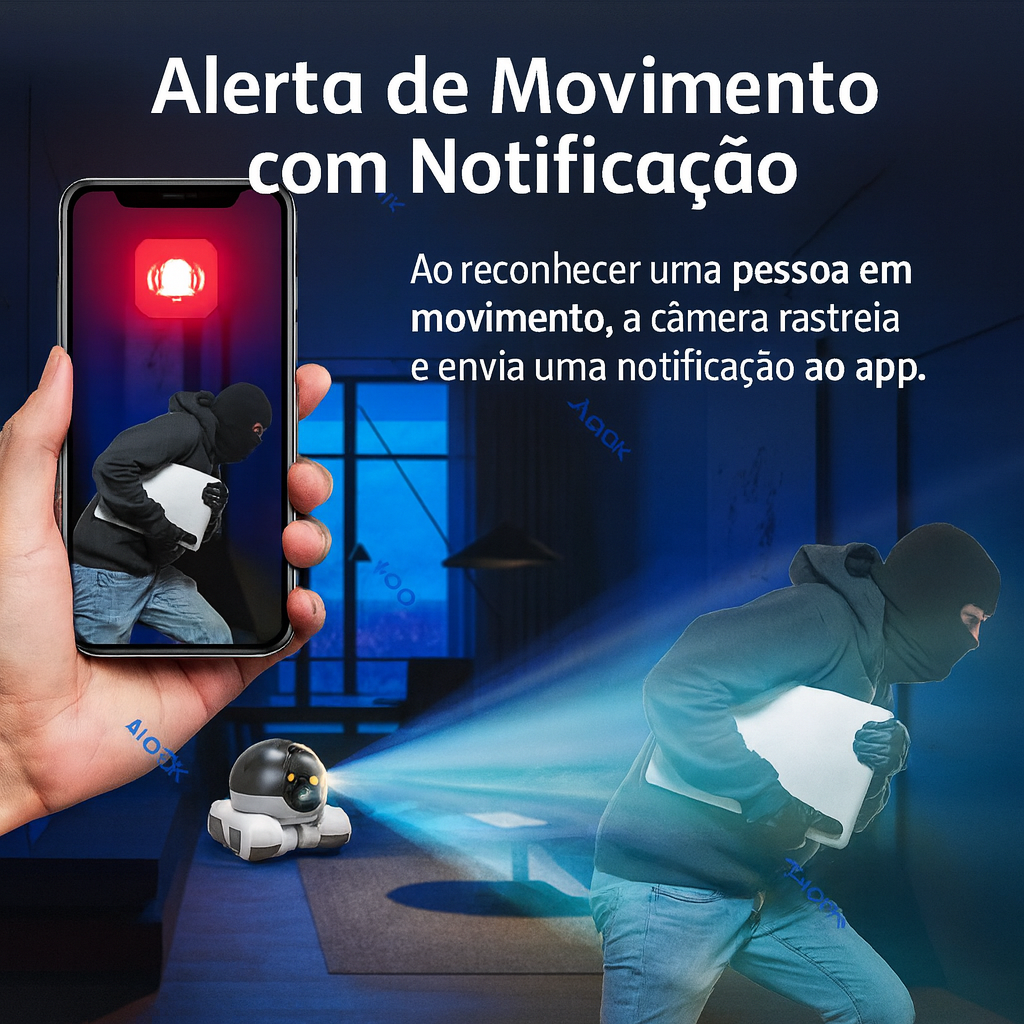 Câmera AIOOK C18 8MP Dual Lens IP66 | Visão 360°, IA Humanoide, Áudio Bidirecional