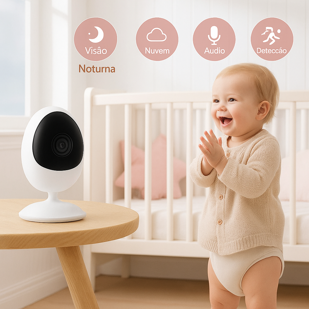Câmera IP Wi-Fi 4MP com Áudio Bidirecional e Detecção Humana – Baby Monitor Inteligente 168G