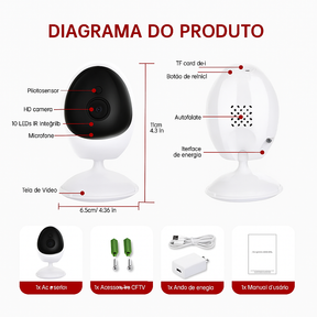 Câmera IP Wi-Fi 4MP com Áudio Bidirecional e Detecção Humana – Baby Monitor Inteligente 168G