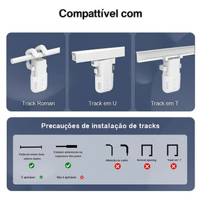 Robô de Cortina Inteligente Tuya Wi-Fi – Controle por App e Voz (Alexa, Google, Siri)