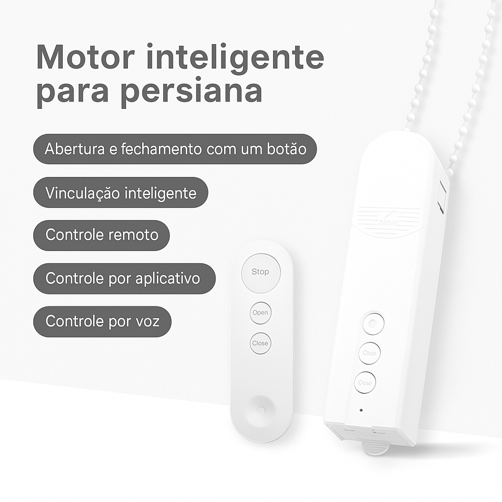 Motor de Cortina Elétrica Wi-Fi Tuya | Automação Inteligente