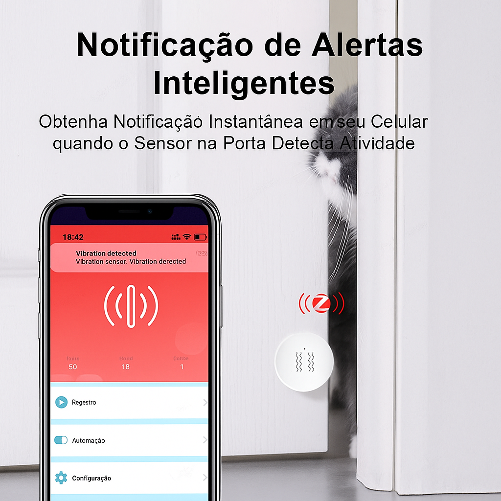 Sensor de Vibração ZigBee – Alarme Inteligente para Portas e Janelas