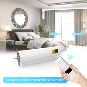 Motor de Cortina Vertical Automatizada | Sistema Inteligente com App Tuya e Controle Remoto