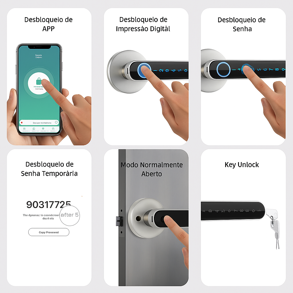 Fechadura Biométrica KingKu – Smart Lock com Impressão Digital e Senha